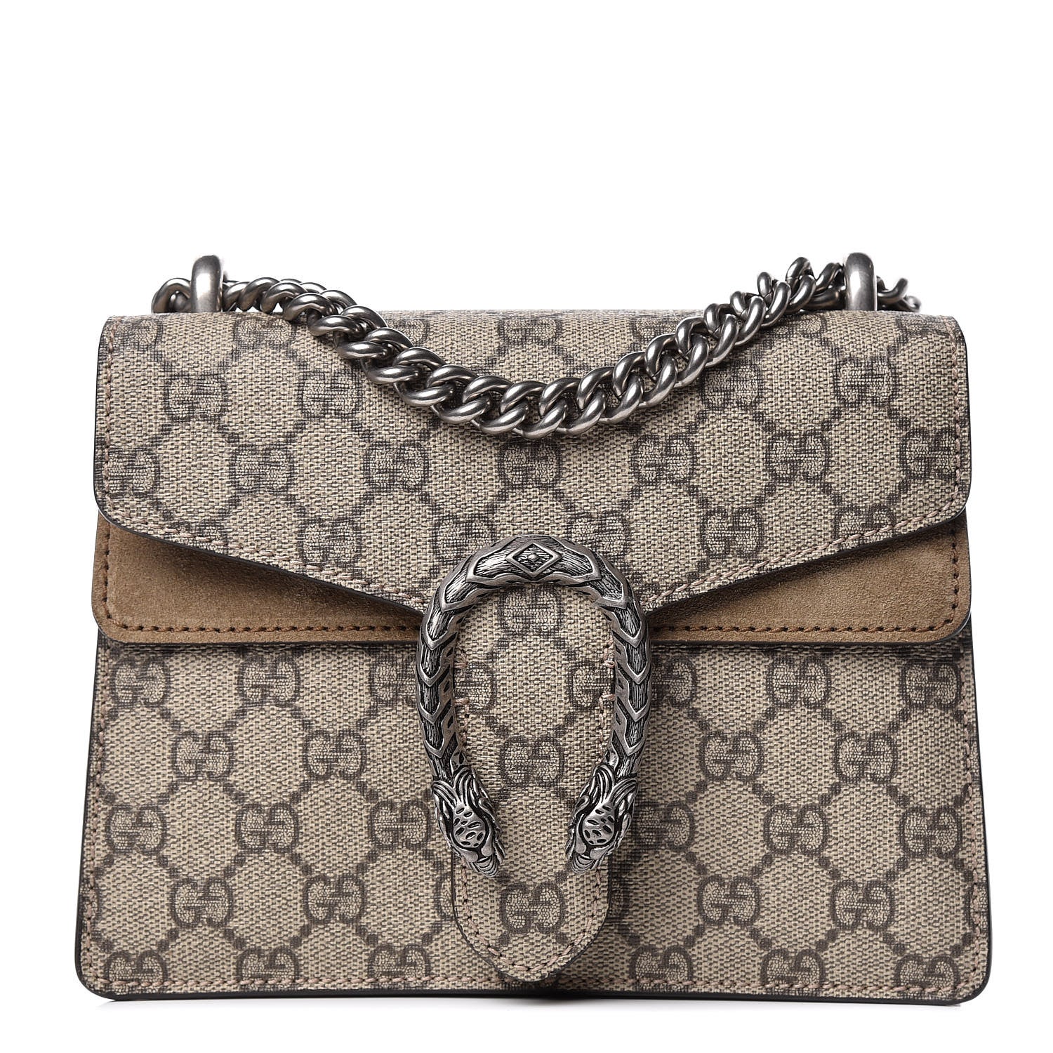 Gucci GG Supreme Monogram Mini Dionysus Shoulder Bag Taupe 1 of 12