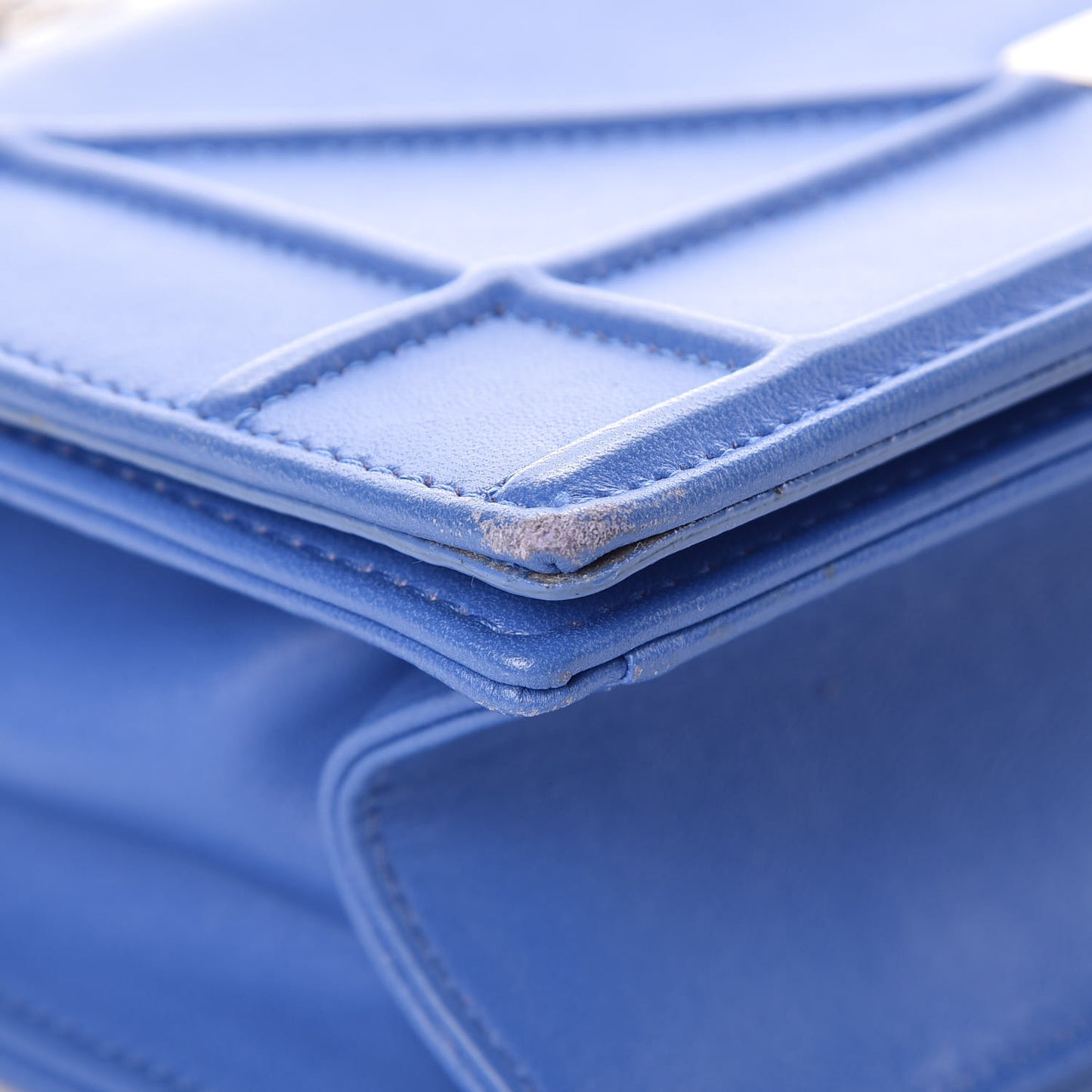 Lambskin Small Diorama Flap Bag Blue