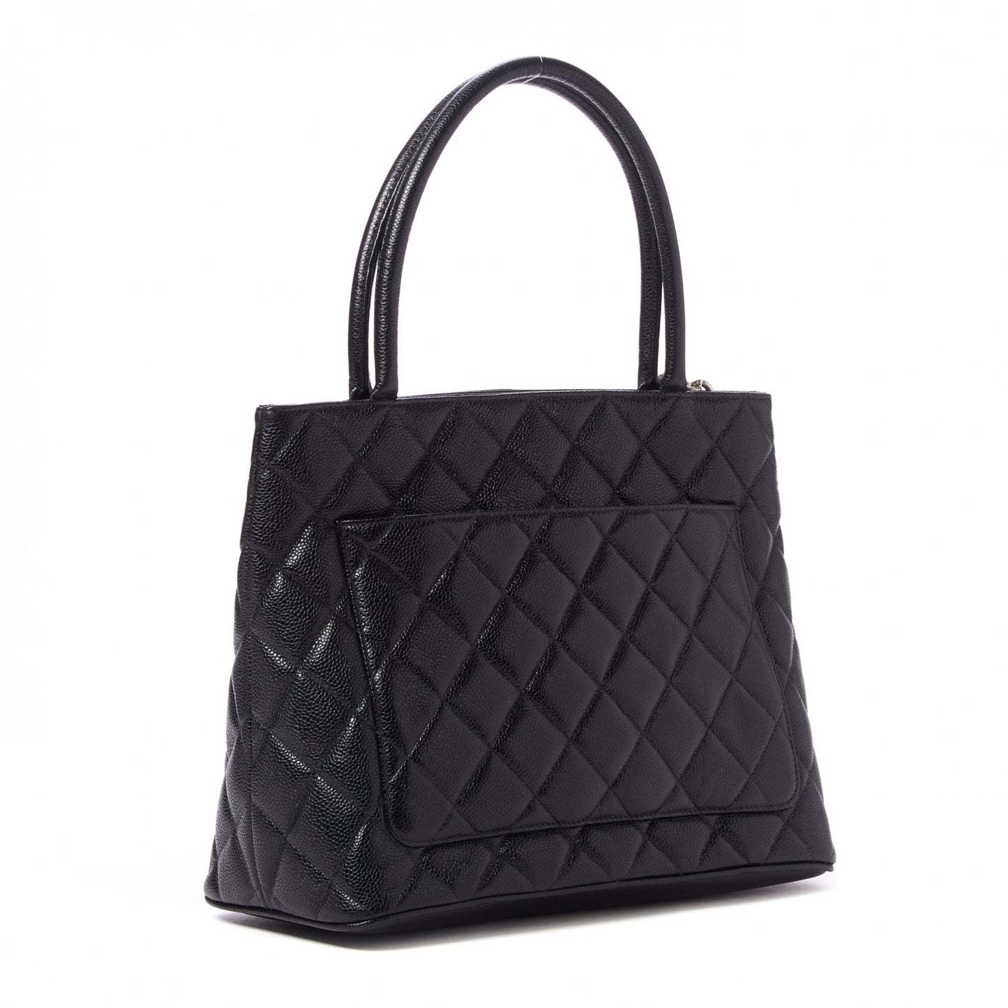 Caviar Quilted Medallion Tote Black