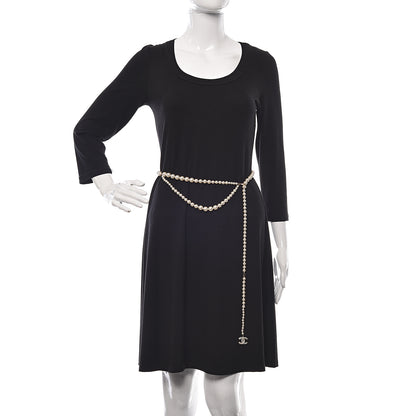 Chanel Pearl Baguette Crystal CC Double Strand Belt Gold 2 of 5