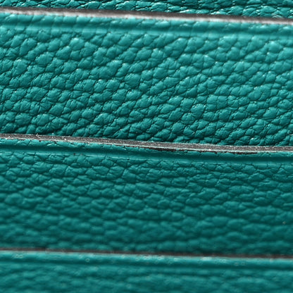 Hermes Chevre Mysore Kelly Longue Wallet Bleu Paon 15 of 18