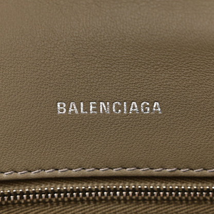 Balenciaga Calfskin Snake Effect Small Hourglass Top Handle Bag Black White 5 of 8