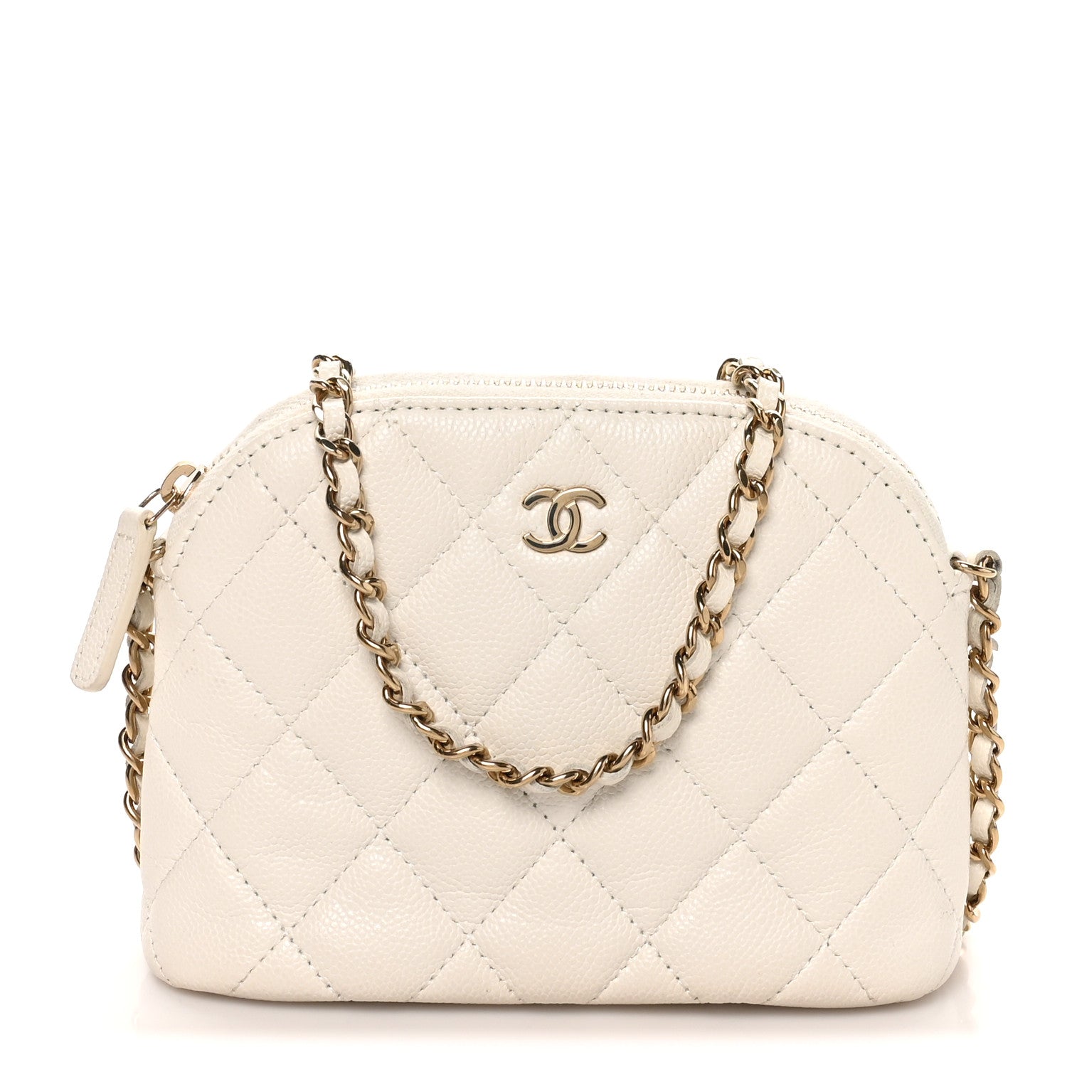 Chanel Caviar Quilted Classic Clutch with Chain White 1 of 10