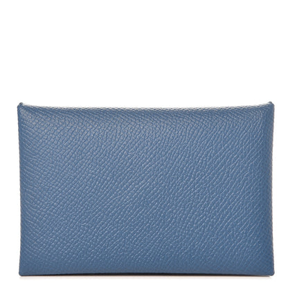 Hermes Epsom Calvi Card Case Bleu Agate 1 of 7