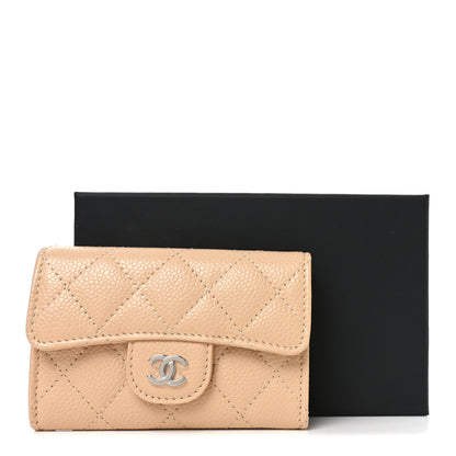 Chanel Caviar Quilted Flap Card Holder Wallet Beige 9 of 9