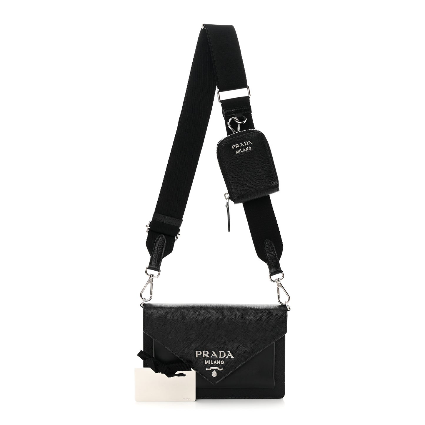 Saffiano City Calf Mini Envelope Bag Black
