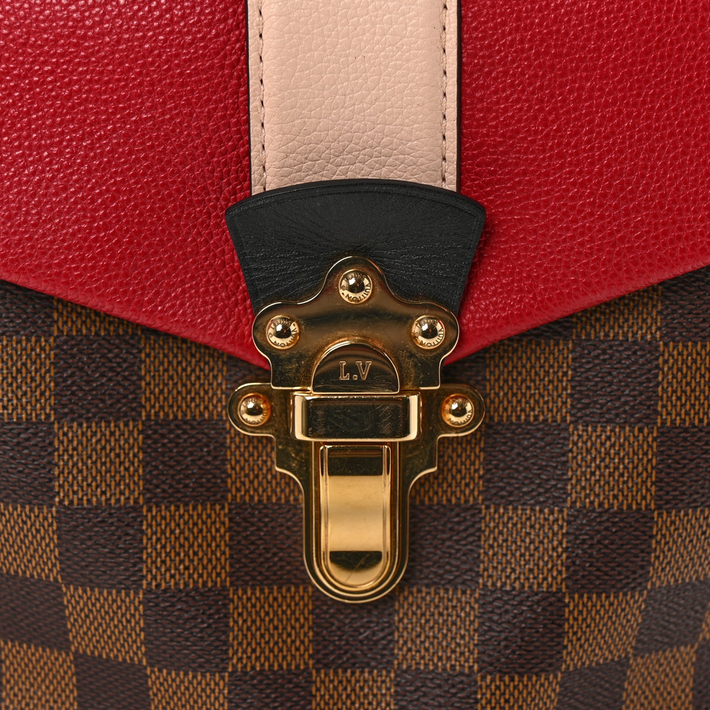 Damier Ebene Clapton Backpack Scarlet