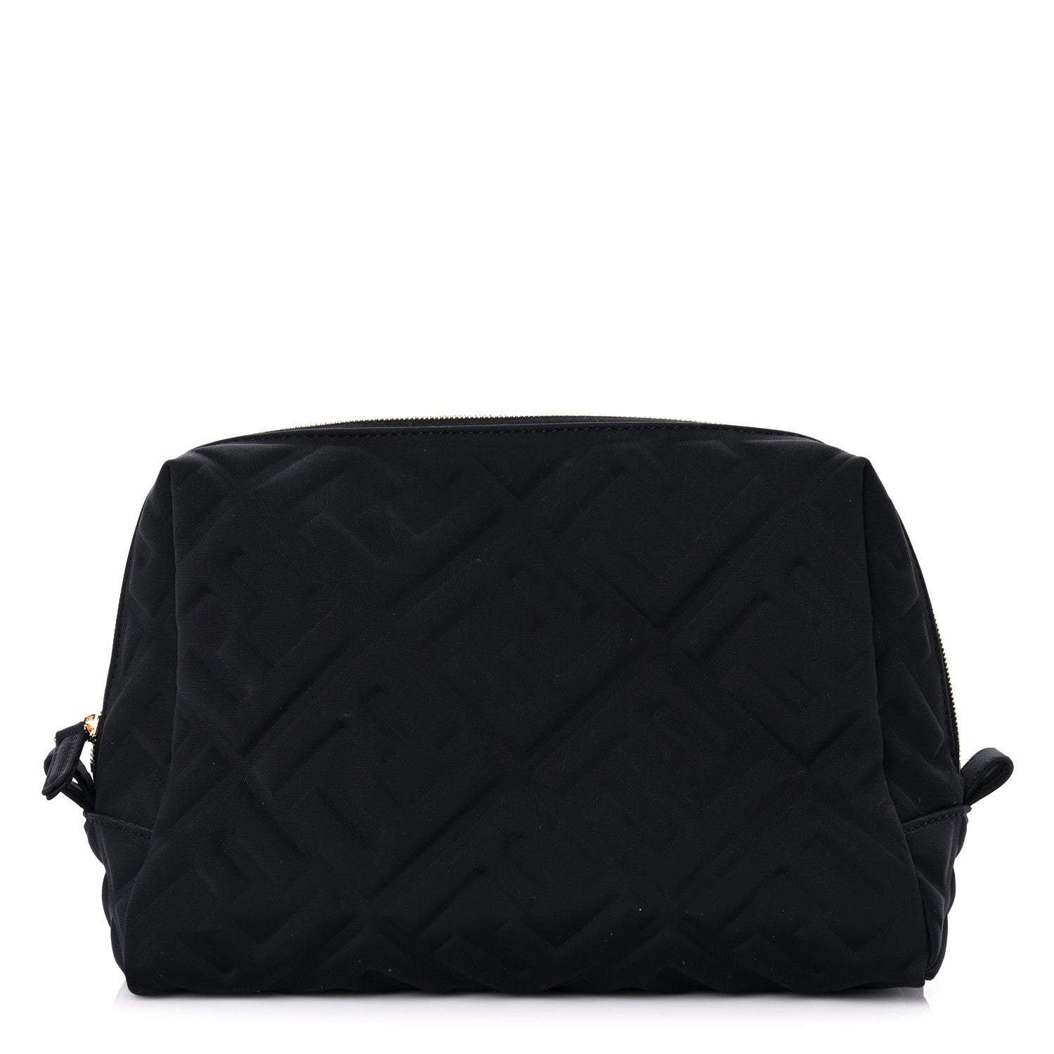 Fendi Lycra FF Embossed Medium Trapezoid Beauty Pouch Black 1 of 15
