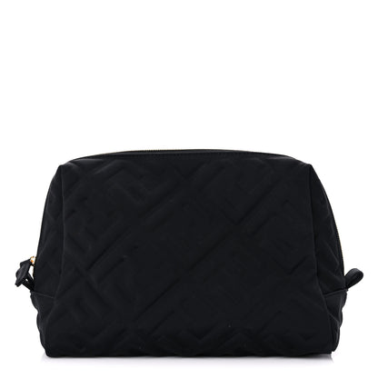 Fendi Lycra FF Embossed Medium Trapezoid Beauty Pouch Black 1 of 15