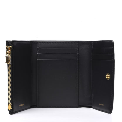 Burberry Calfskin Embossed Monogram Tri-Fold Compact Wallet Black 4 of 11