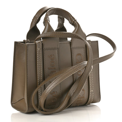 Chloe Calfskin Mini Woody Ribbon Tote Army Green 2 of 9
