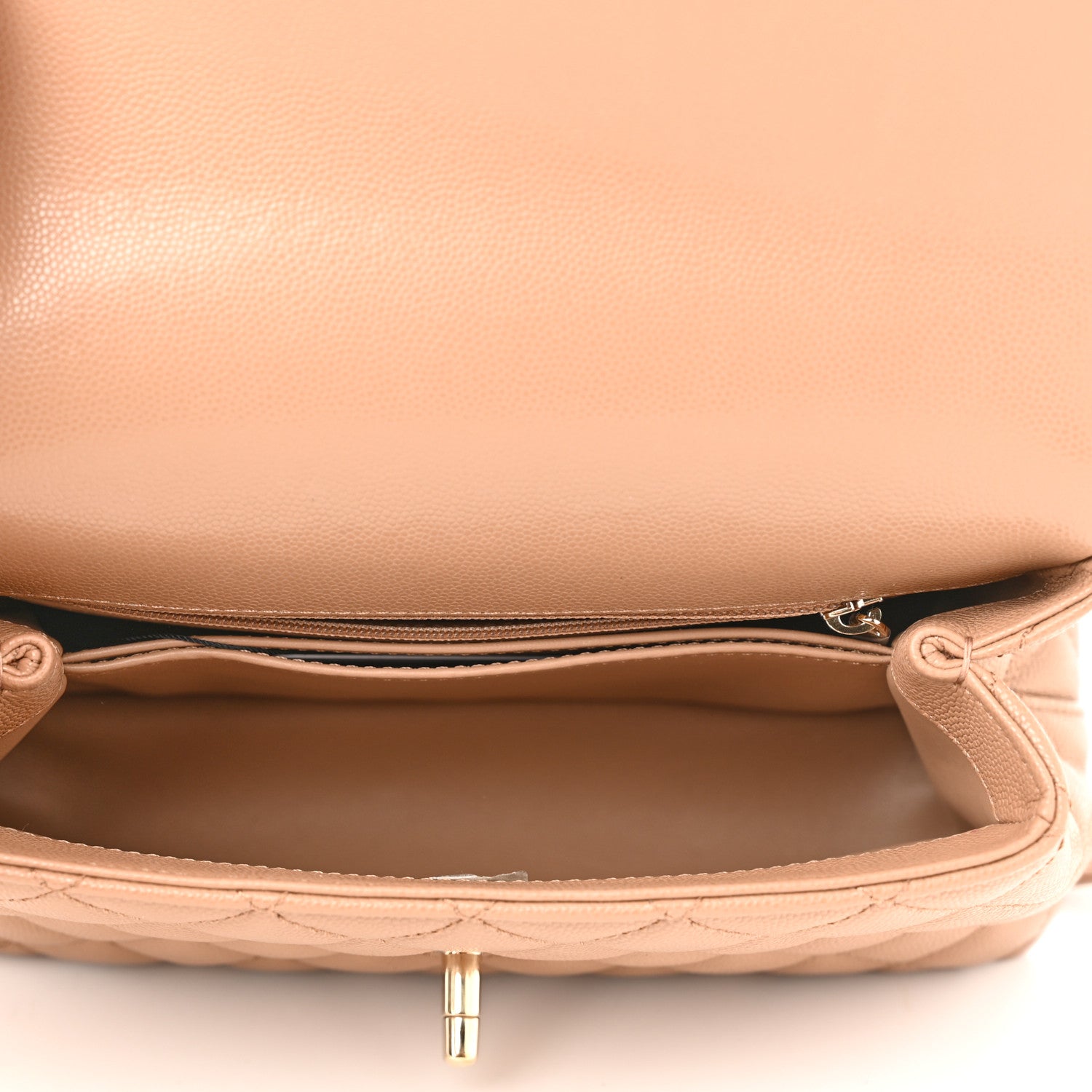 Chanel Caviar Quilted Mini Coco Handle Flap Beige 5 of 10