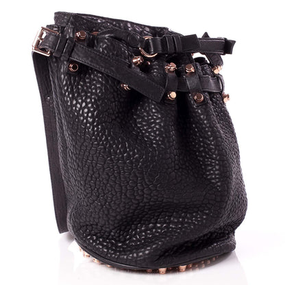 Alexander Wang Leather Diego Bucket Bag w Rose Gold Hardware Black 3 of 7