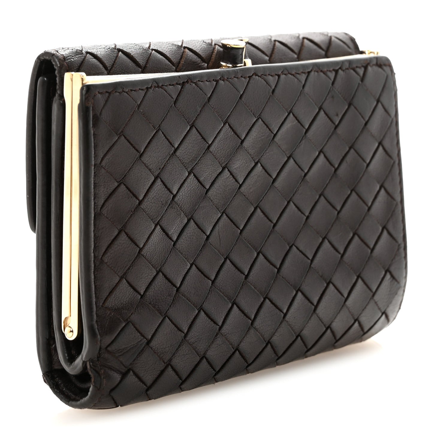Nappa Intrecciato French Flap Wallet Ebano