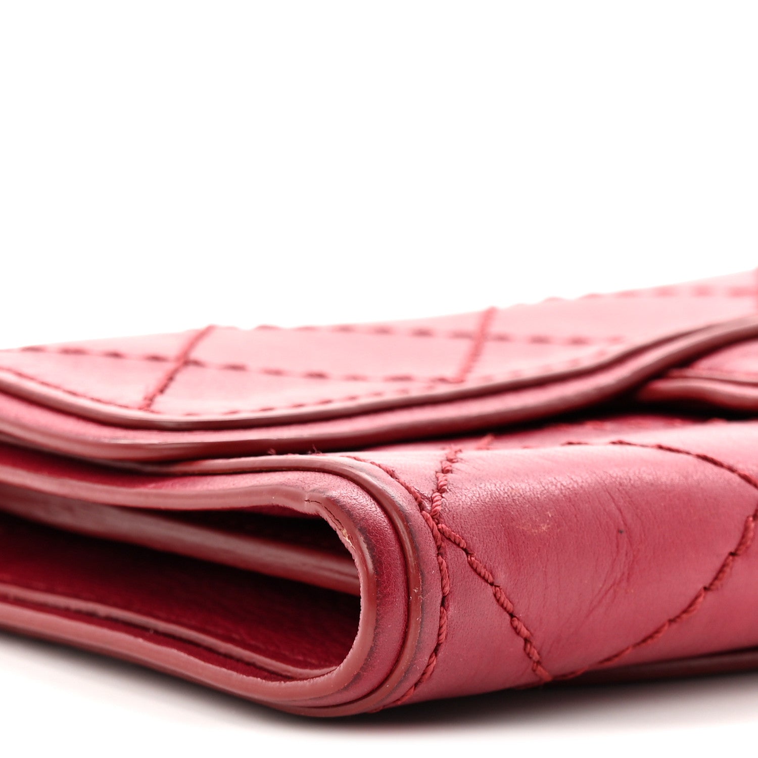 Chanel Calfskin Stitched Clutch Flap Red 9 of 11