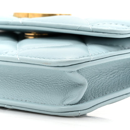Chanel Lambskin Enamel Quilted Pending CC Flap Belt Bag Light Blue 10 of 11