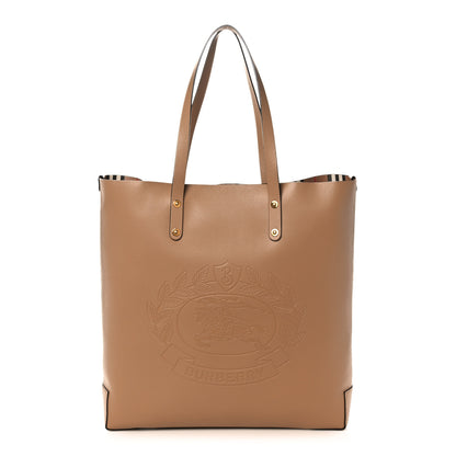Burberry Calfskin Embossed Crest Large Tote Light Camel 1 of 11