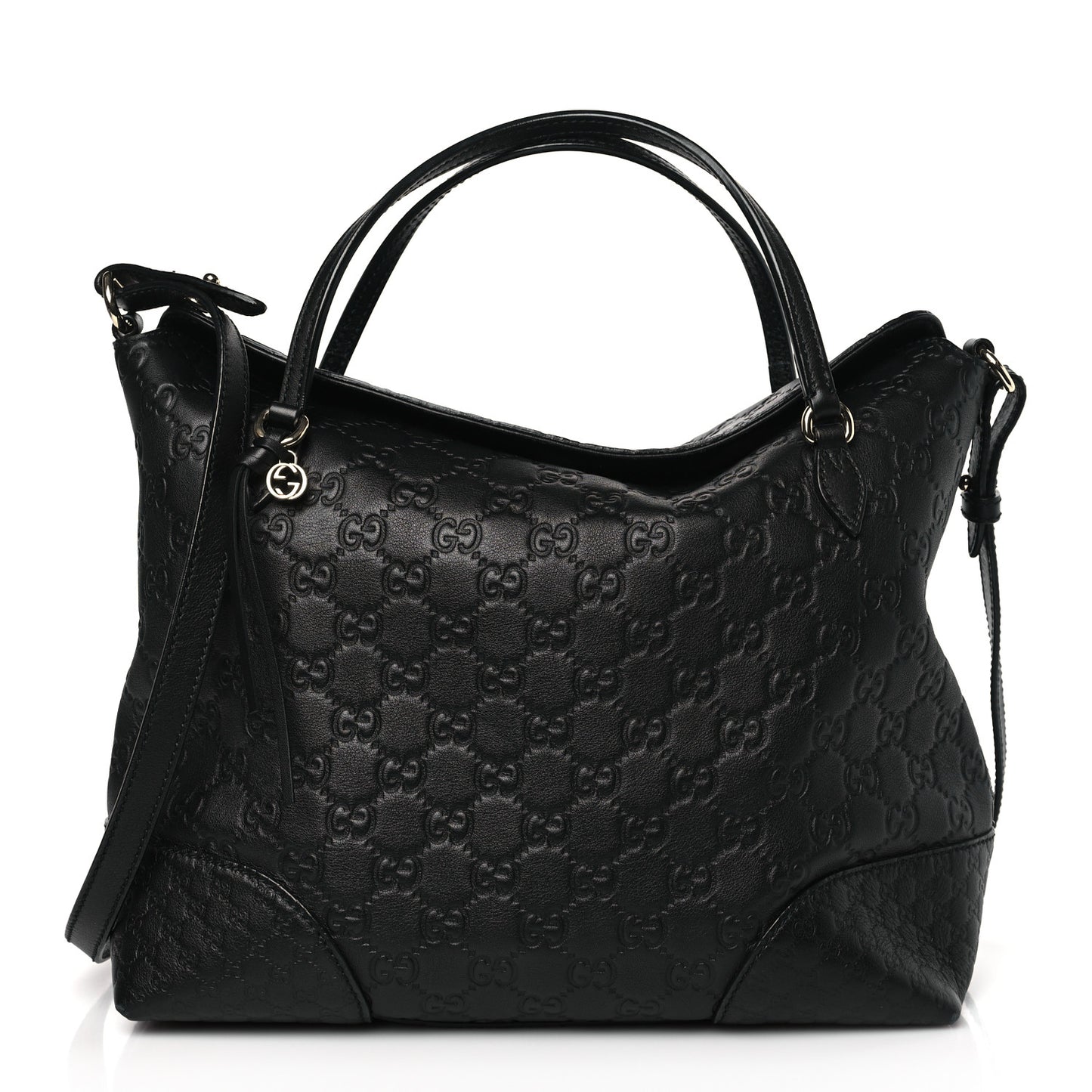 Guccissima Medium Bree Foldover Tote Black