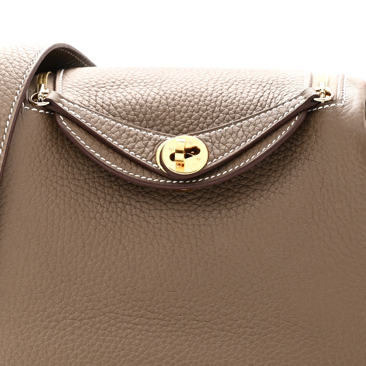 Hermes Taurillon Clemence Mini Lindy 20 Etoupe 8 of 11