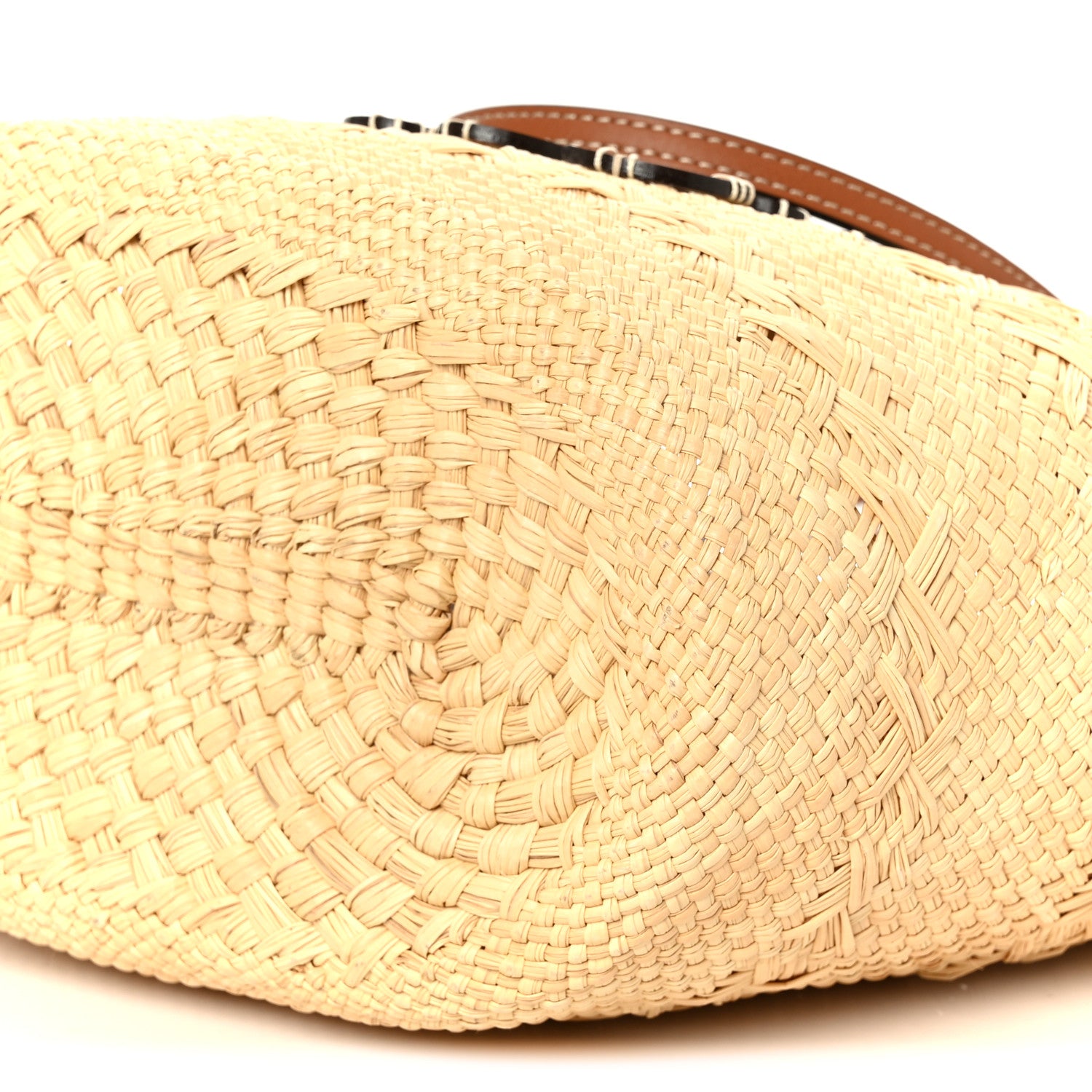 Loewe Calfskin Raffia Medium Anagram Basket Tote Bag Natural Tan 9 of 9