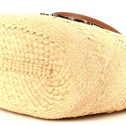 Loewe Calfskin Raffia Medium Anagram Basket Tote Bag Natural Tan 9 of 9