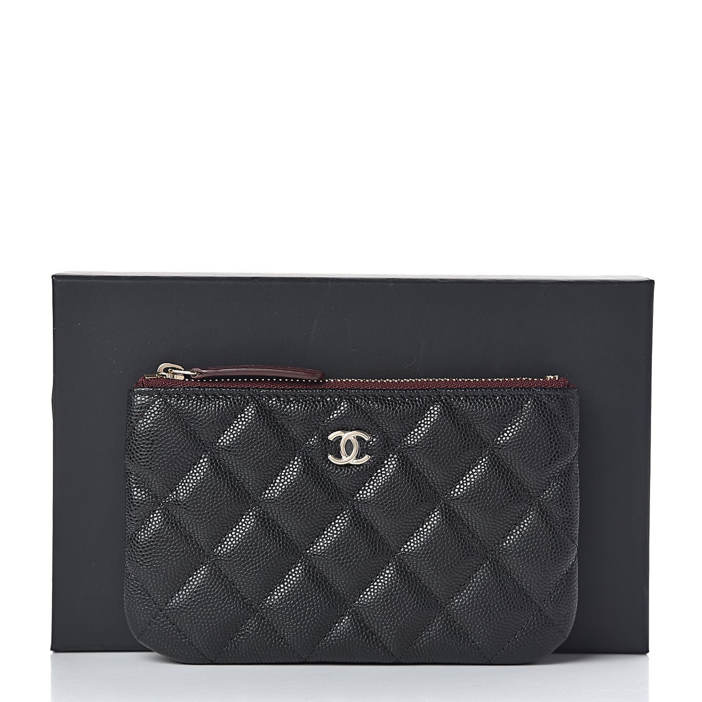 Caviar Quilted Small Cosmetic Case Black