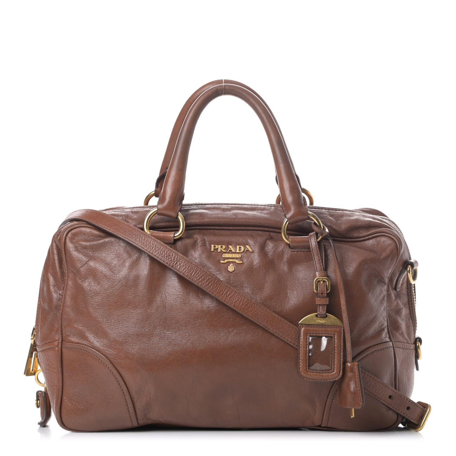 Prada Vitello Shine Bauletto Palissandro 1 of 8