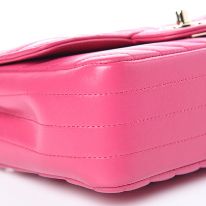 Chanel Lambskin Chevron Quilted Mini Rectangular Flap Fuchsia 8 of 10