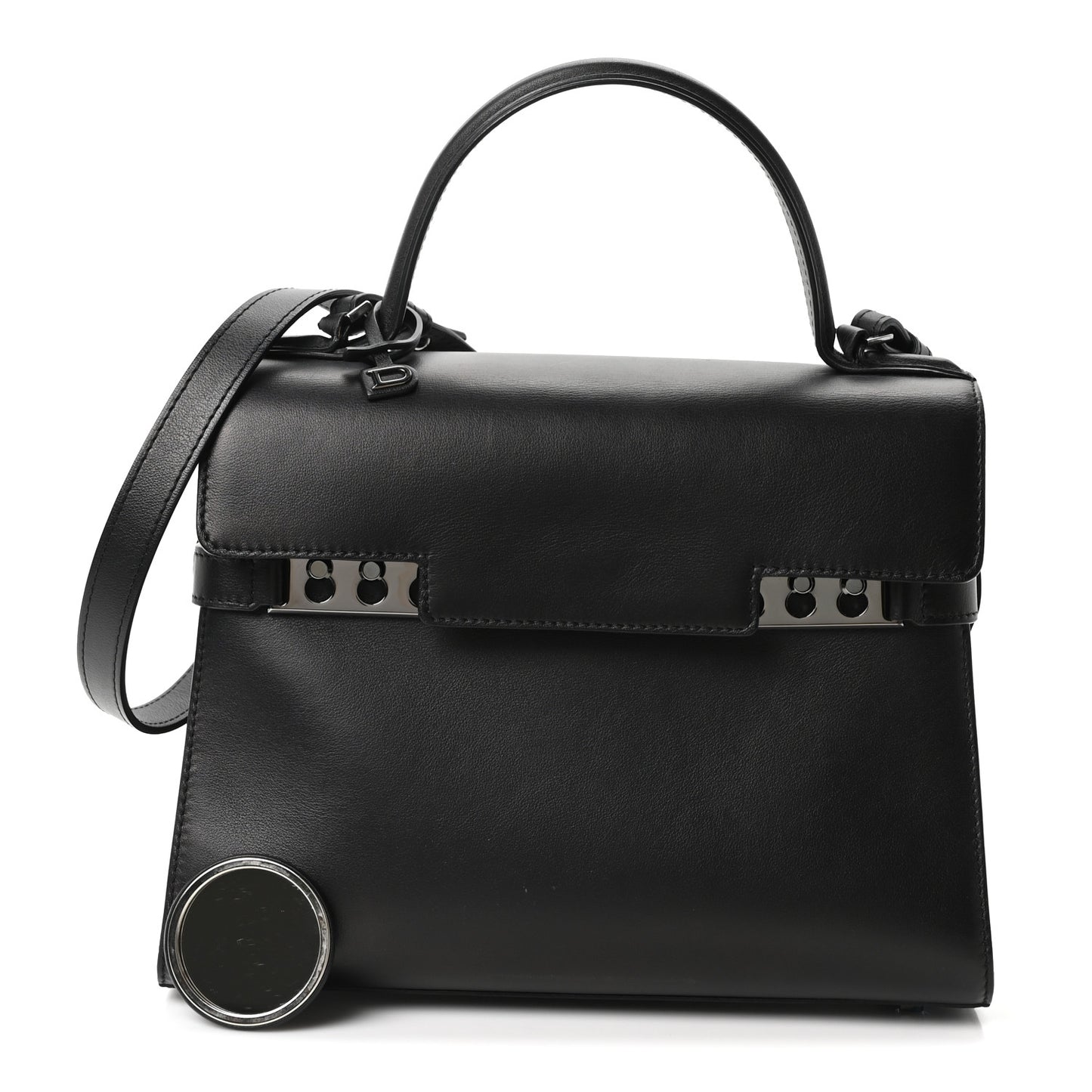 Calfskin MM Tempete Satchel Black