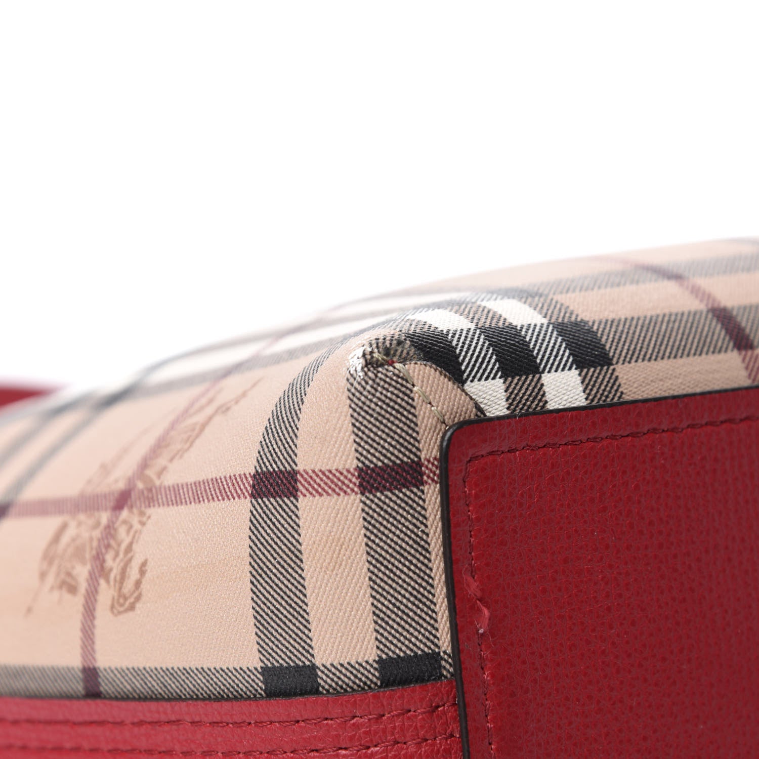 Burberry Haymarket Check Small Reversible Tote Poppy Red 17 of 19