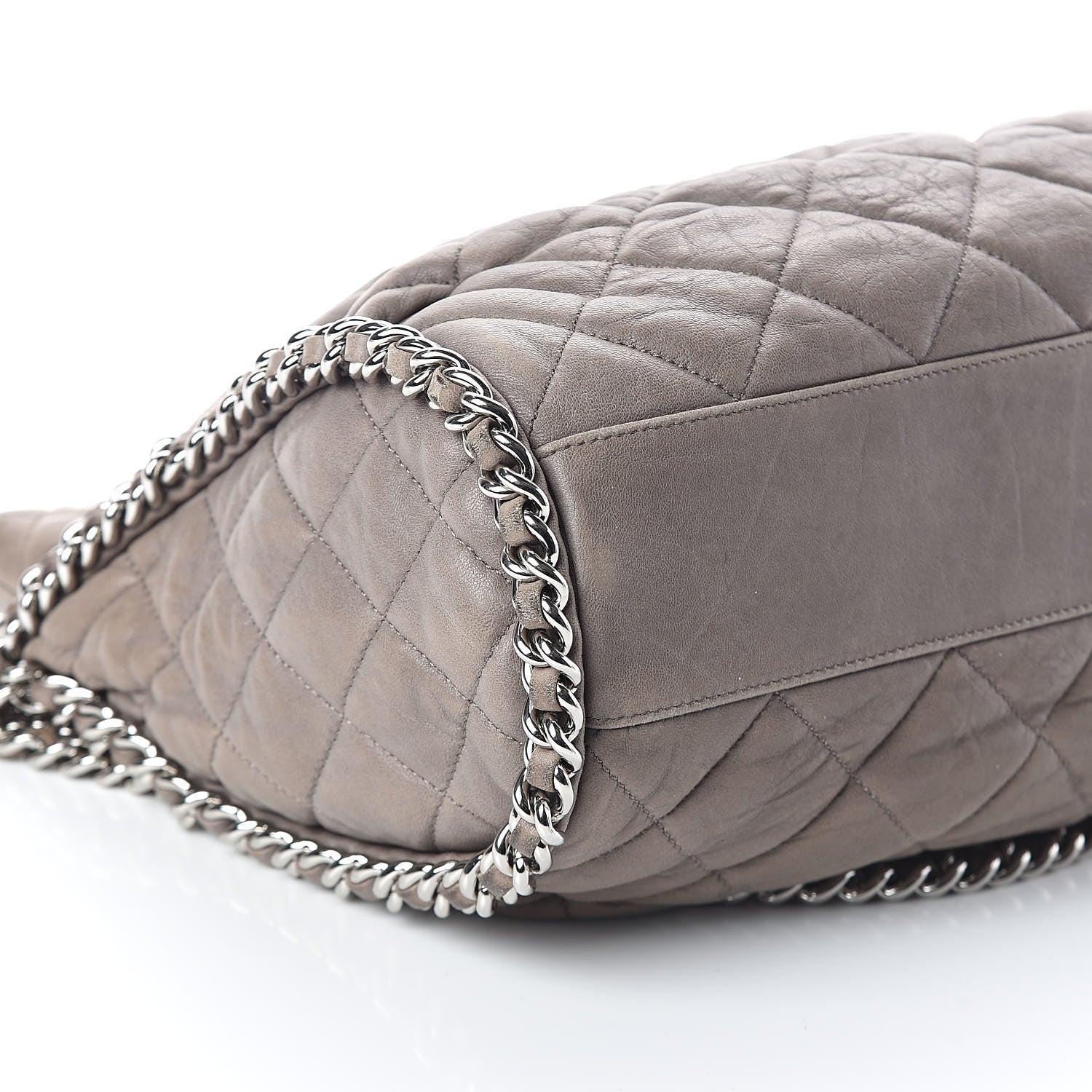 Chanel Washed Lambskin Chain Around Hobo Taupe 9 of 10