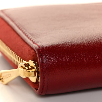 Gucci Calfskin Web Rajah Zip Around Wallet Romantic Cherry 7 of 8