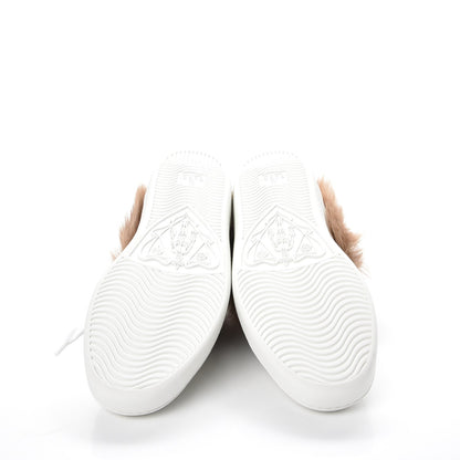 Gucci Calfskin Wool Web Bee Embroidered Womens Ace Sneakers 38.5 White 5 of 10