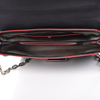 Versace Calfskin Palazzo Shoulder Bag Black Red 7 of 15