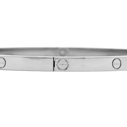 Cartier 18K White Gold Small LOVE Bracelet 18 5 of 9