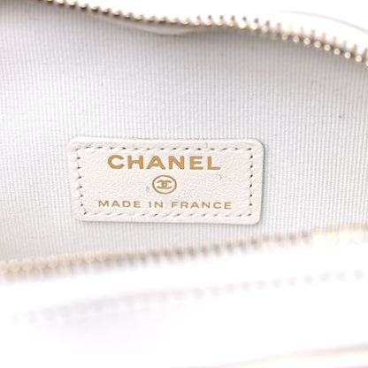 Chanel Lambskin Quilted CC In Love Heart Clutch With Chain White 6 of 12
