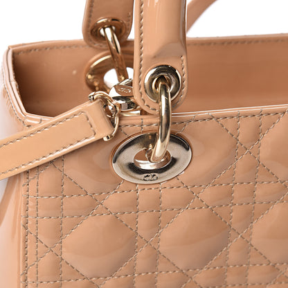 Christian Dior Patent Cannage Medium Lady Dior Beige 11 of 13