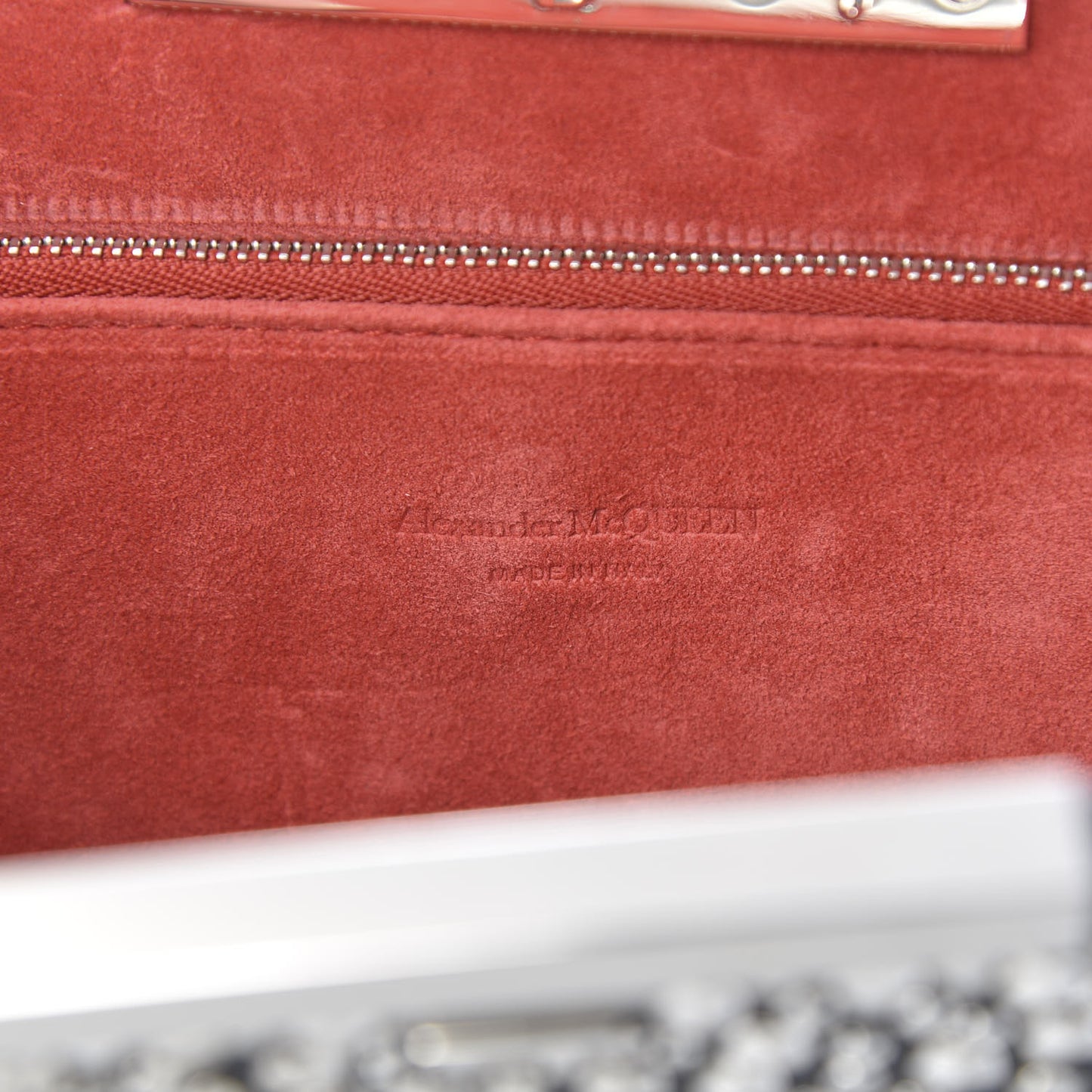 Calfskin Studded Knuckle Flat Clutch Black Silver