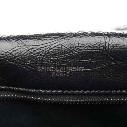 Saint Laurent Crinkled Calfskin Matelasse Monogram Medium Niki Chain Satchel Black 5 of 13