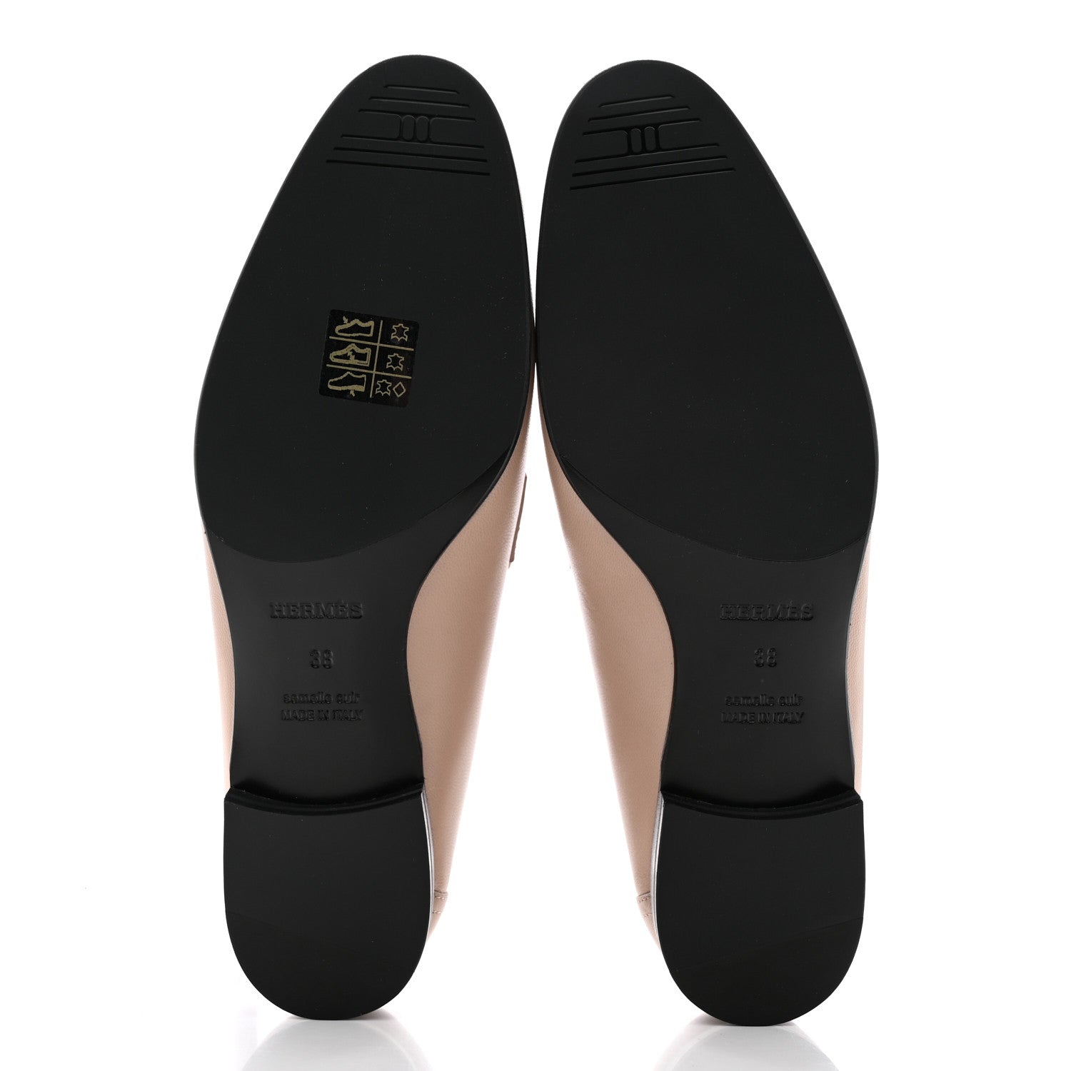 Hermes Goatskin Womens Paris Loafers 38 Beige Nude 5 of 9