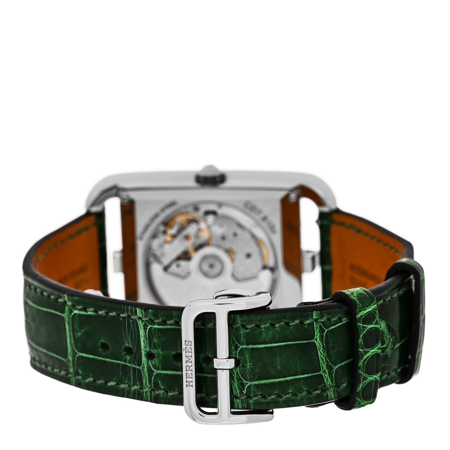 Hermes Stainless Steel Alligator 33mm Cape Cod Automatic Watch Vert Moyen 3 of 4