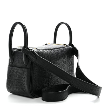 Hermes Taurillon Clemence Mini Lindy 20 Black 3 of 11