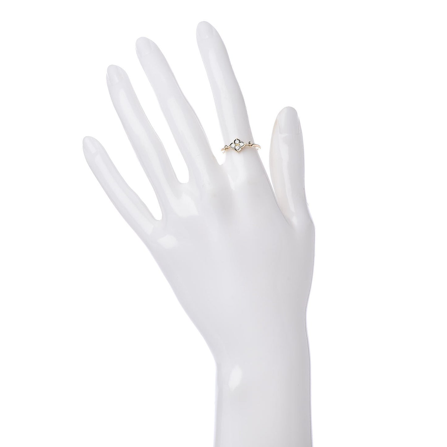 18K Yellow Gold Diamond Hindu Floral Ring 52 6
