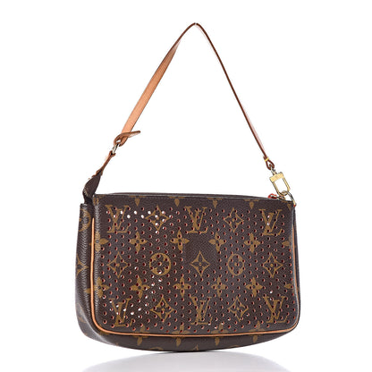 Louis Vuitton Monogram Perforated Pochette Accessories Bag Orange 3 of 10