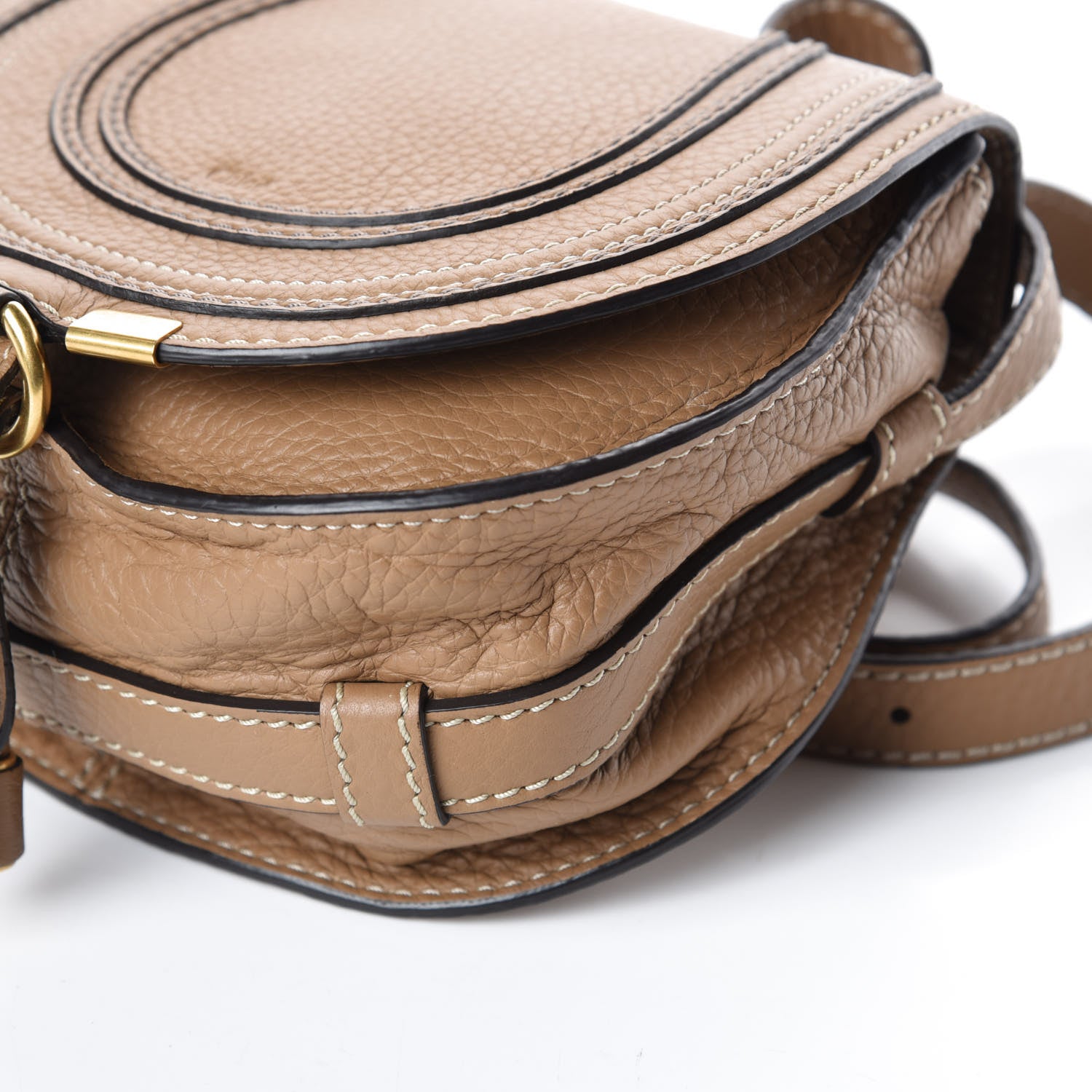 Chloe Calfskin Mini Marcie Round Crossbody Bag Nut 8 of 10