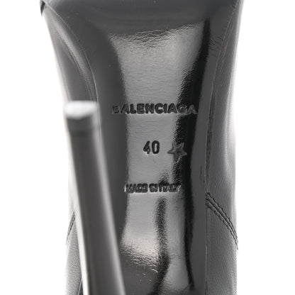 Balenciaga Shiny Sheepskin Pointed Toe Booties 40 Black 6 of 10