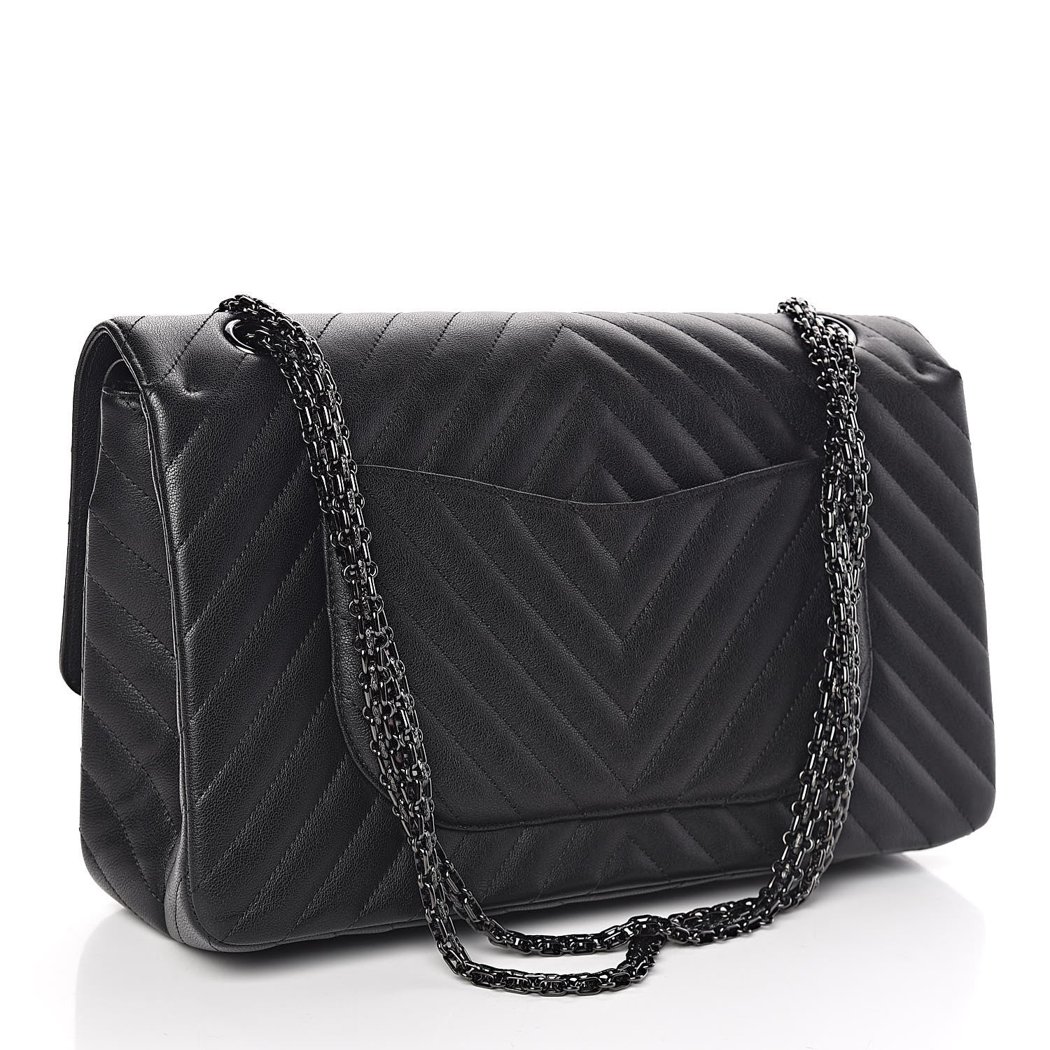 Chanel Sheepskin Chevron Quilted 2.55 Reissue 227 Flap So Black 3 of 10