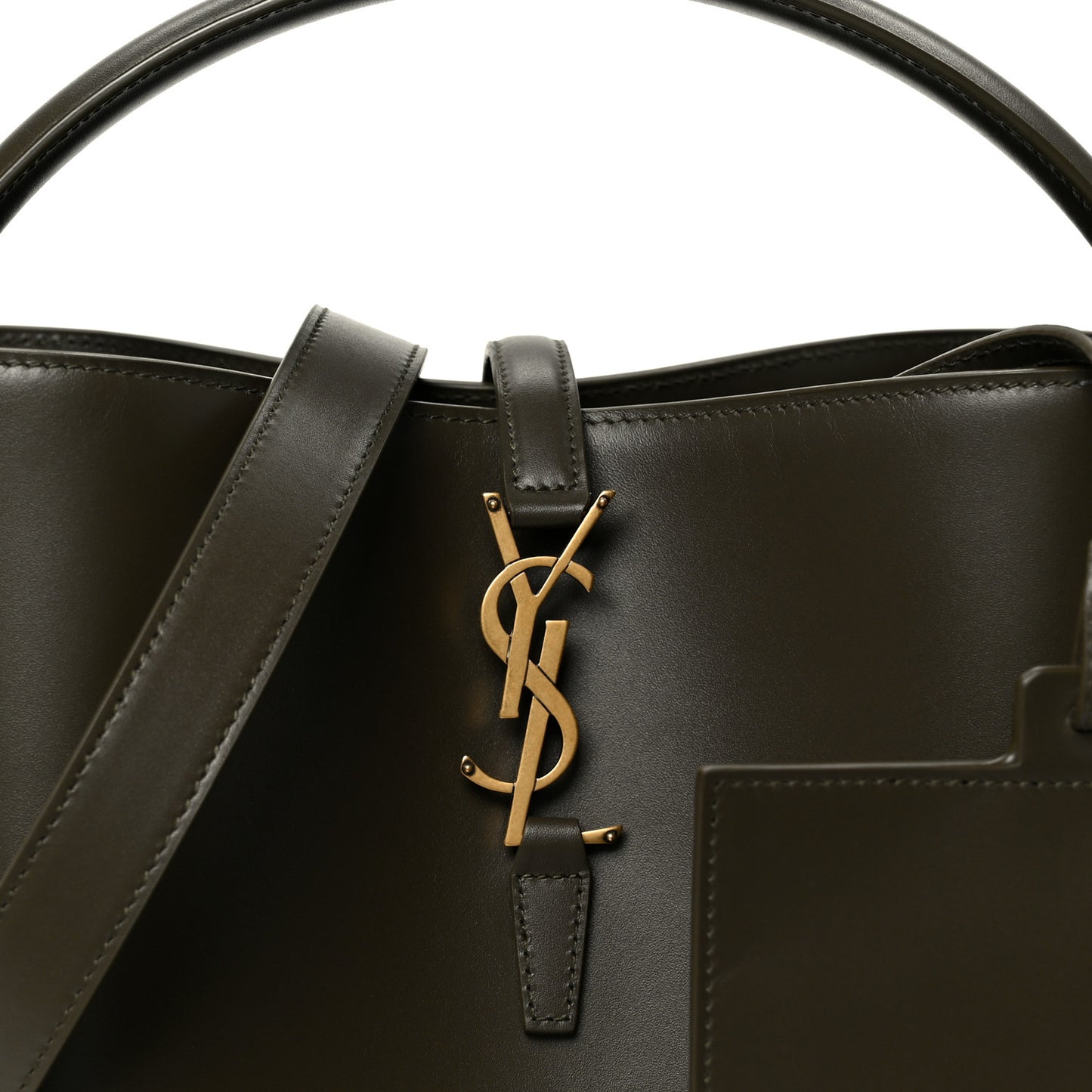 Shiny Calfskin Le 37 Bucket Bag Arabica