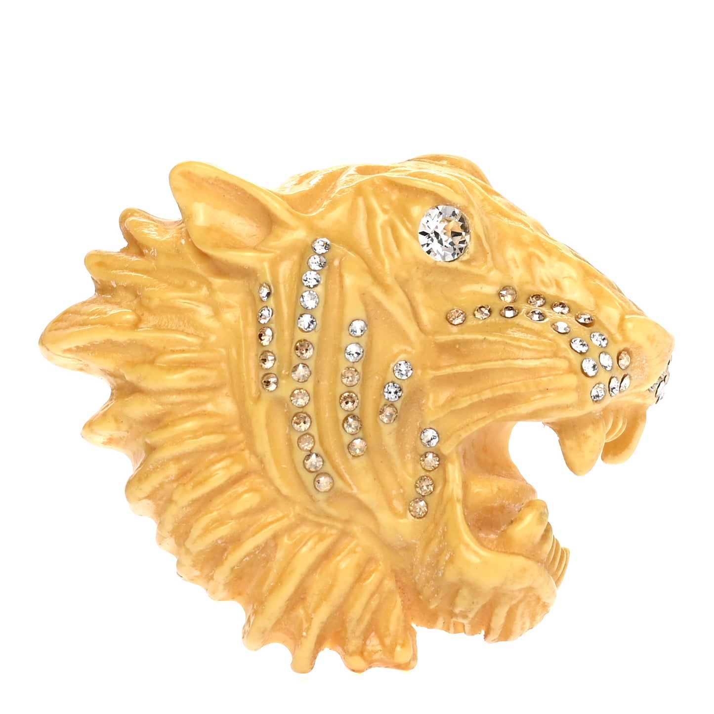 Resin Crystal Rajah Brooch Gold