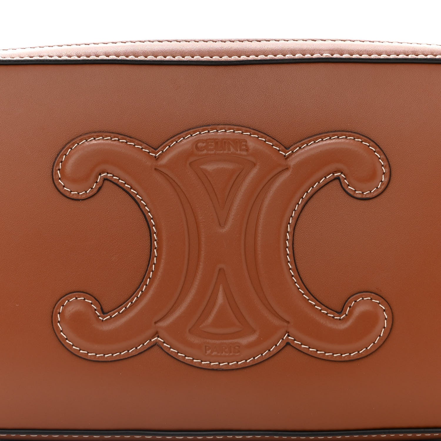 Celine Smooth Calfskin Cuir Triomphe Mini Camera Shoulder Bag Tan 8 of 10